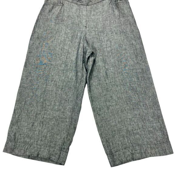 J. Jill Linen Pants Womens Large Petite Gray Wide Leg Elastic Waistband Relaxed - Picture 5 of 15